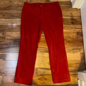 Red vineyard vine corduroy pants size 35 x 30